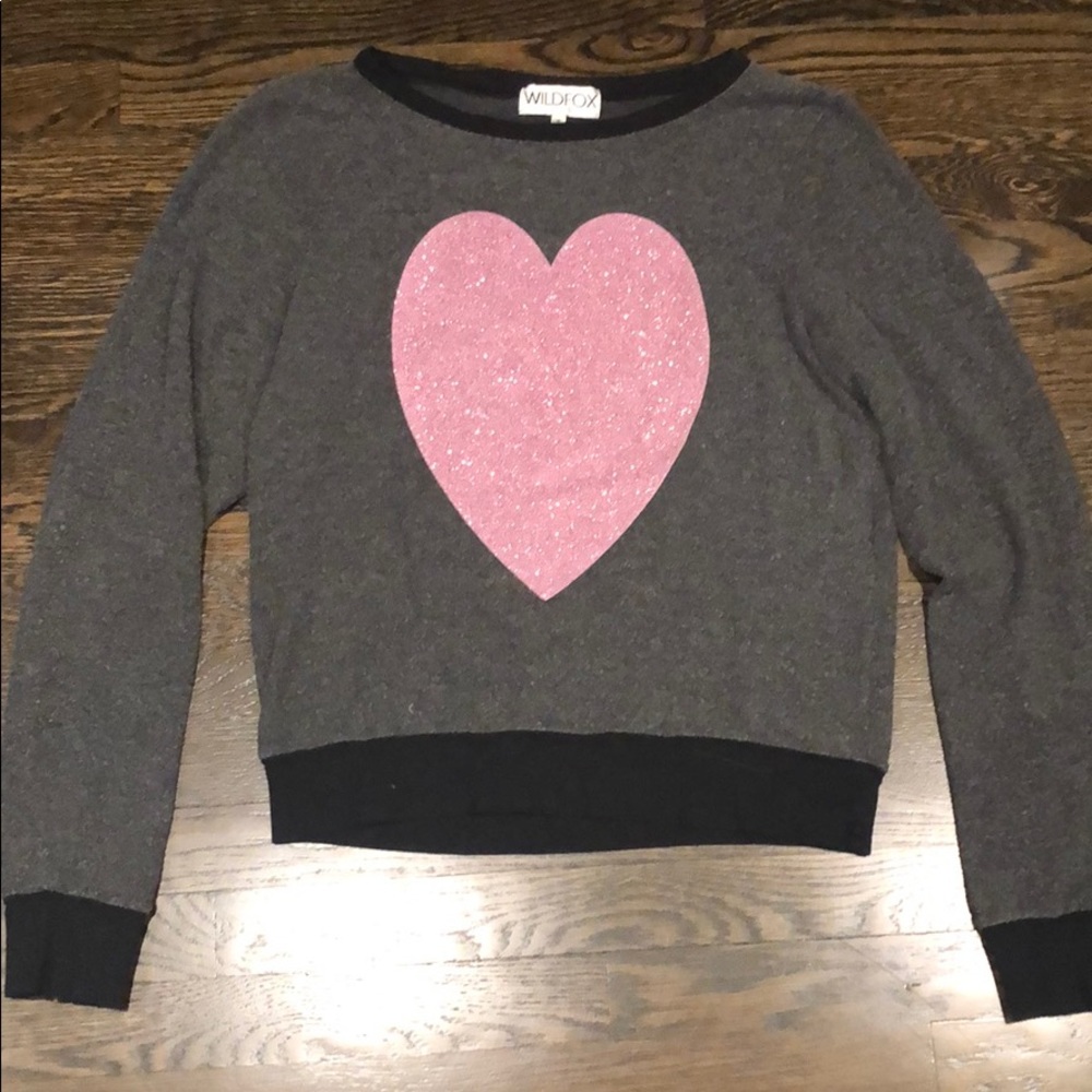 Wildfox barely worn sweatshirt with sparkle heart